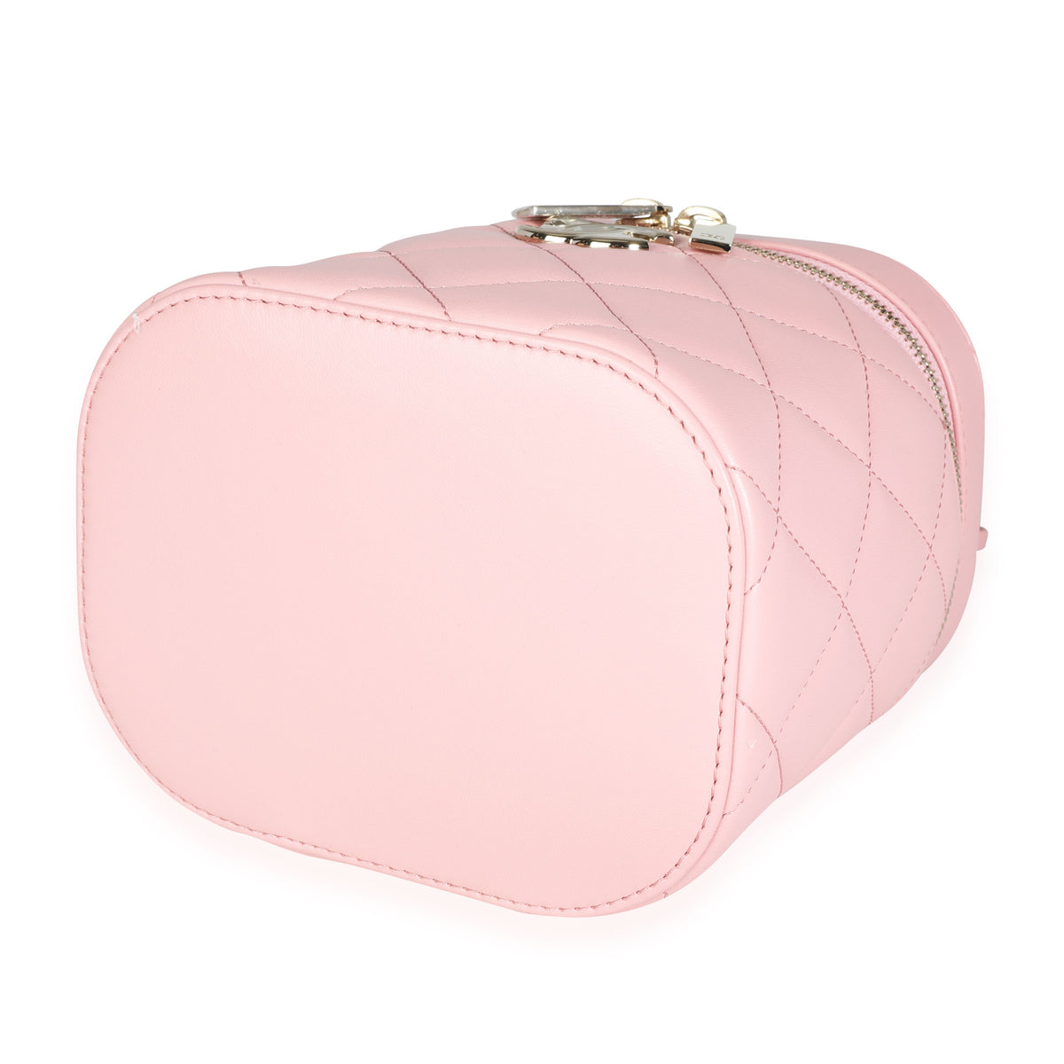 Light Pink Quilted Lambskin Small Trendy CC Vanity Case