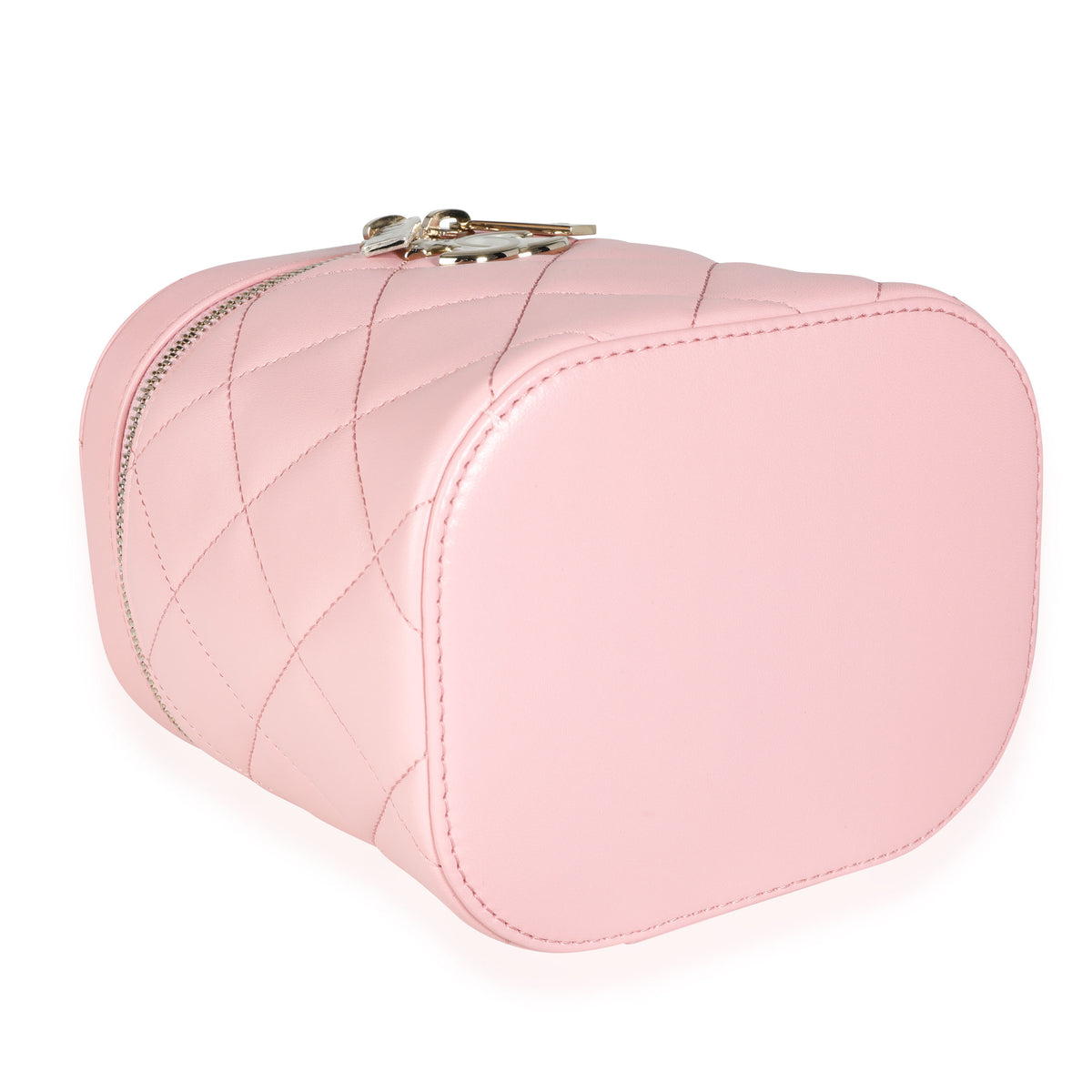 Light Pink Quilted Lambskin Small Trendy CC Vanity Case