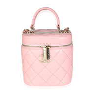 Light Pink Quilted Lambskin Small Trendy CC Vanity Case