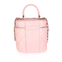 Light Pink Quilted Lambskin Small Trendy CC Vanity Case