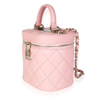 Light Pink Quilted Lambskin Small Trendy CC Vanity Case
