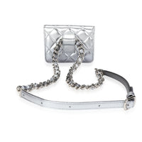 Chanel Silver Metallic Quilted Lambskin Coco Punk Belt Bag Handbag pv