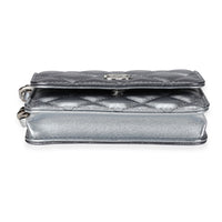 Silver Metallic Quilted Lambskin Coco Punk Belt Bag