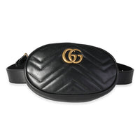 Black Matelassé Calfskin Marmont Belt Bag 75/30