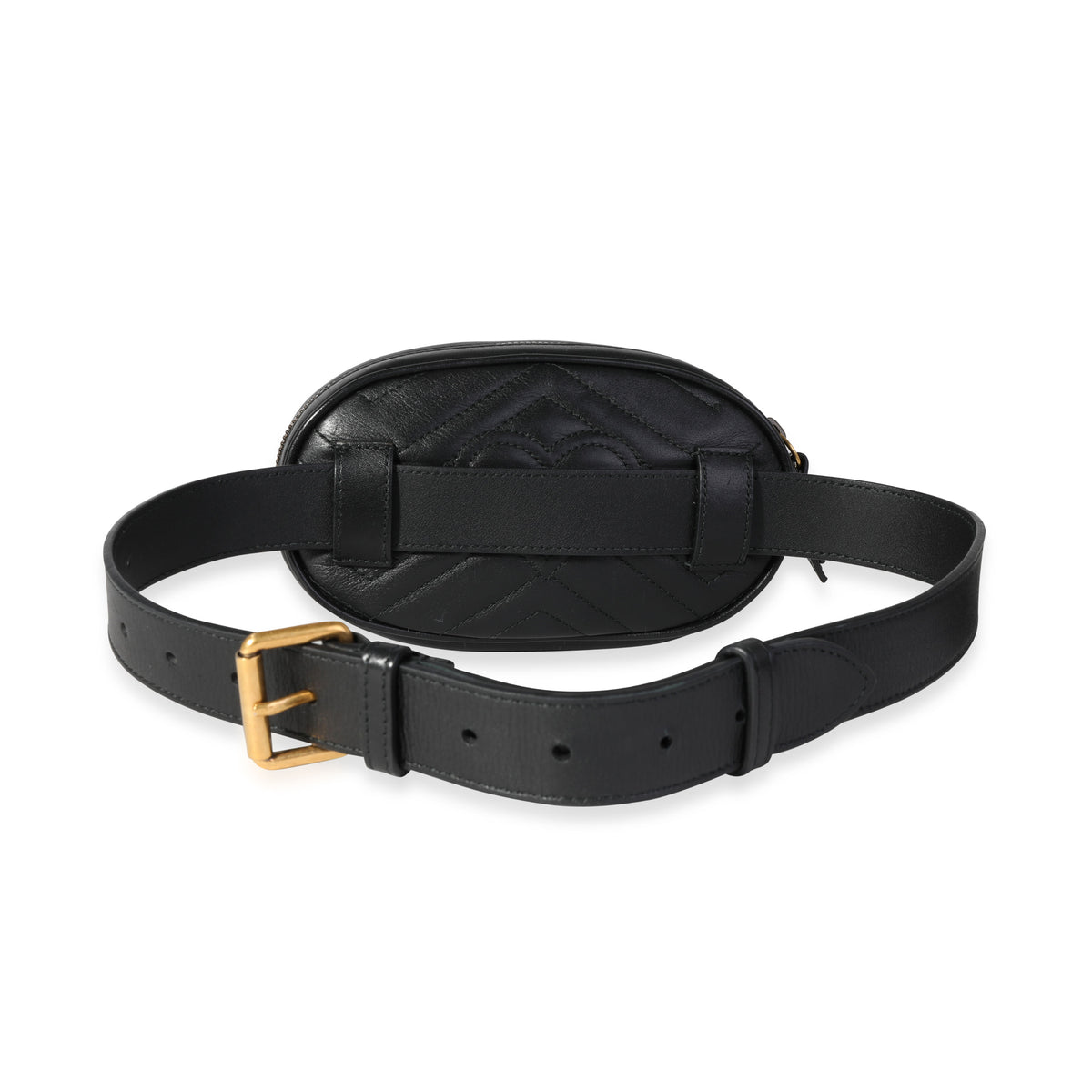 Black Matelassé Calfskin Marmont Belt Bag 75/30