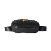 Black Matelassé Calfskin Marmont Belt Bag 75/30