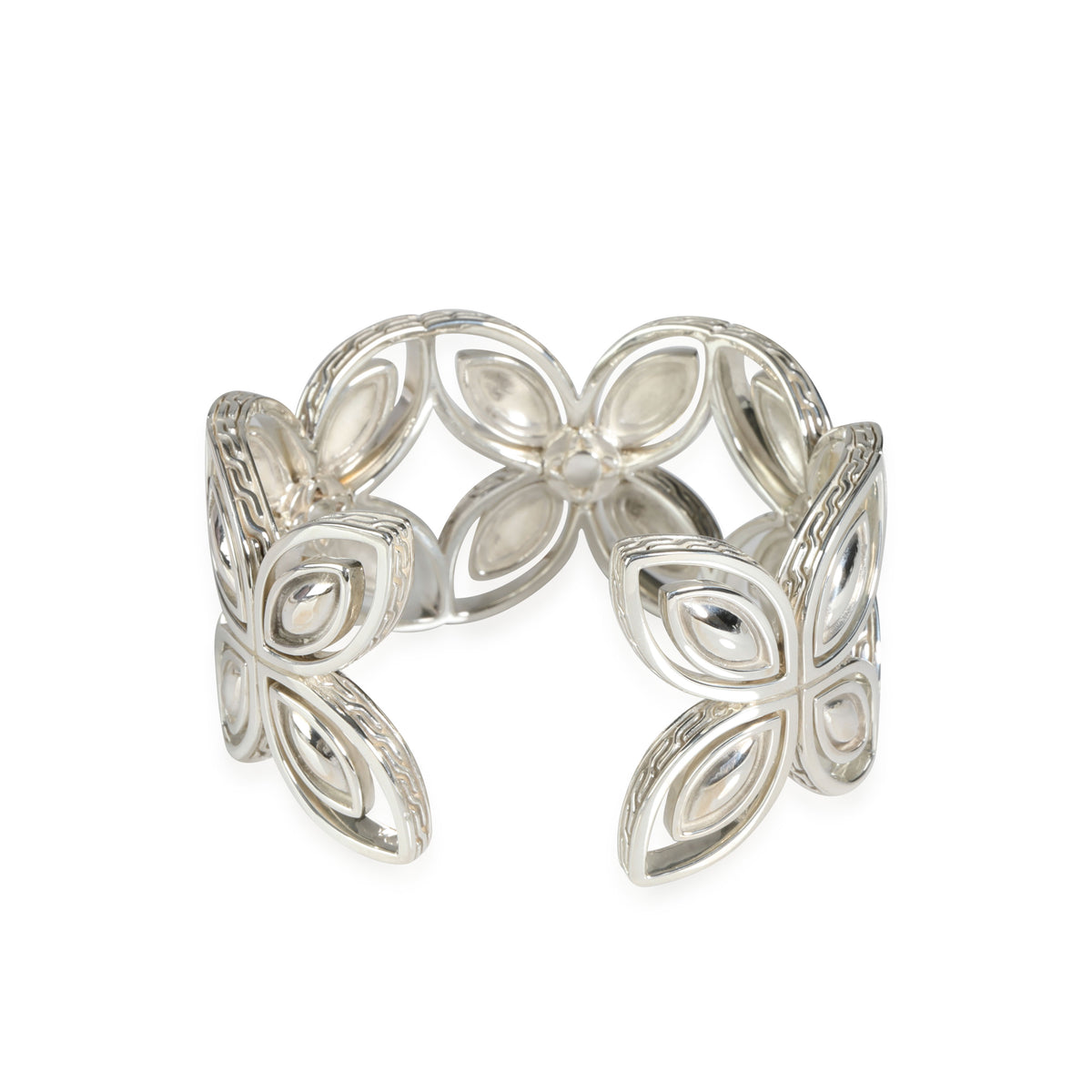 Kawung Flower Cuff in  Sterling Silver