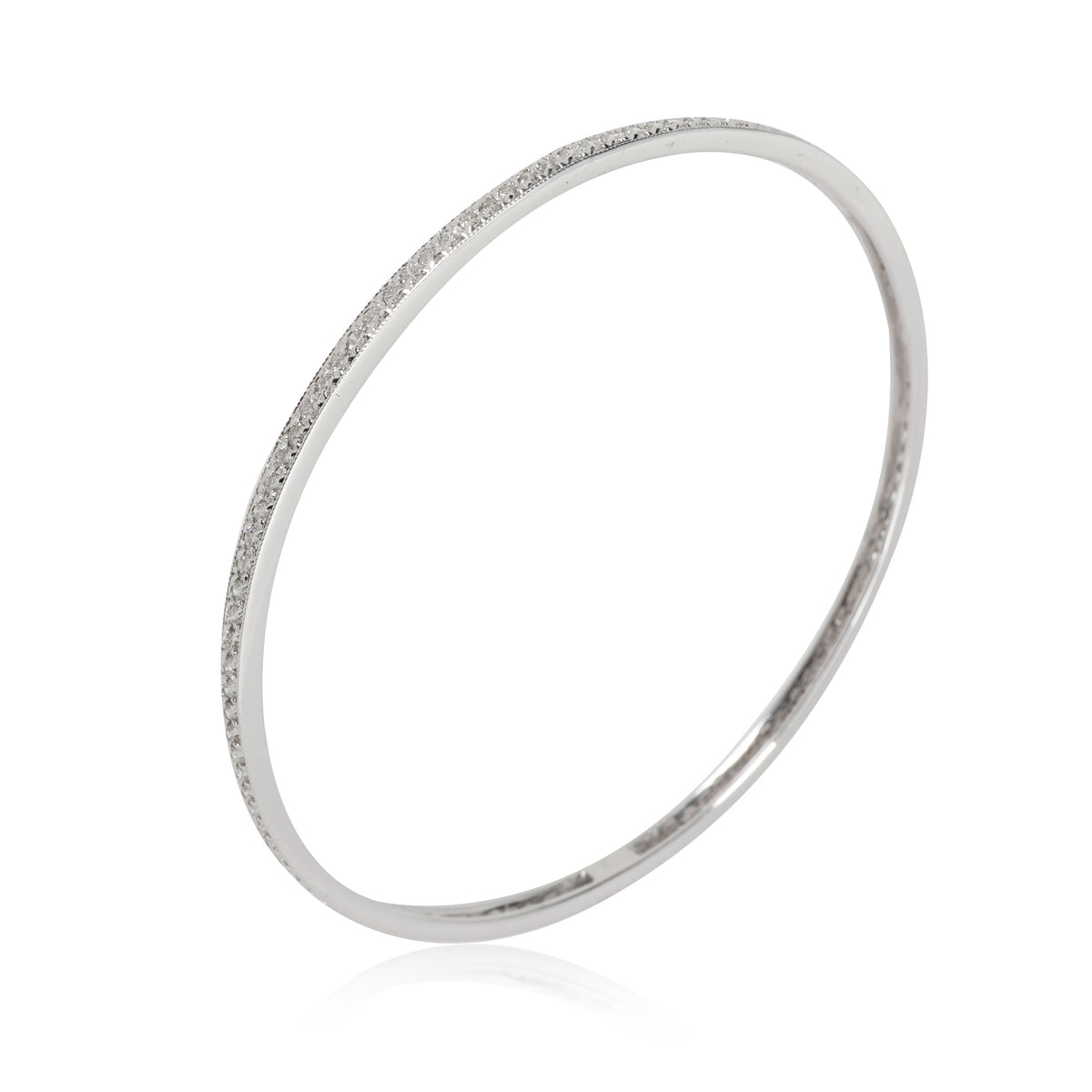 Diamond Slip On Bangle in 18k White Gold 1.75 CTW