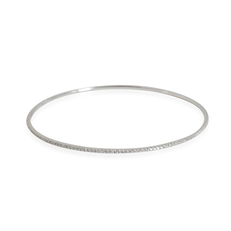 Diamond Thin Micro-Pave Bangle in 18k White Gold 0.75 CTW