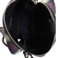 Purple and Grey Striped Nylon Camera Bag