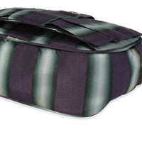 Purple and Grey Striped Nylon Camera Bag