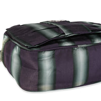 Purple and Grey Striped Nylon Camera Bag