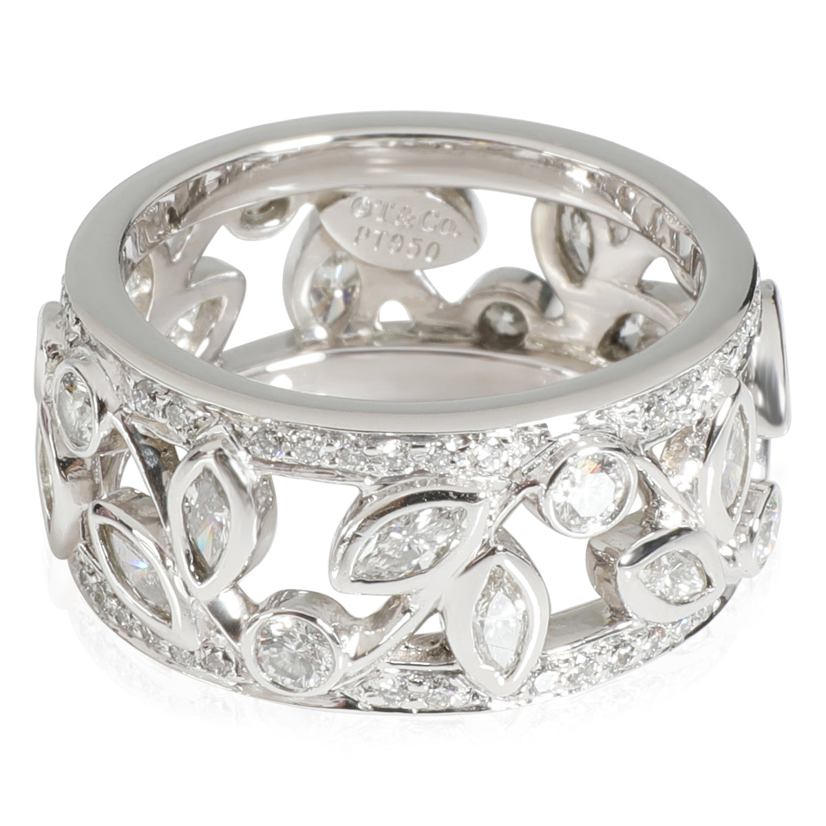 Vine 8.8 mm Wide Diamond Band in Platinum 1.25 CTW