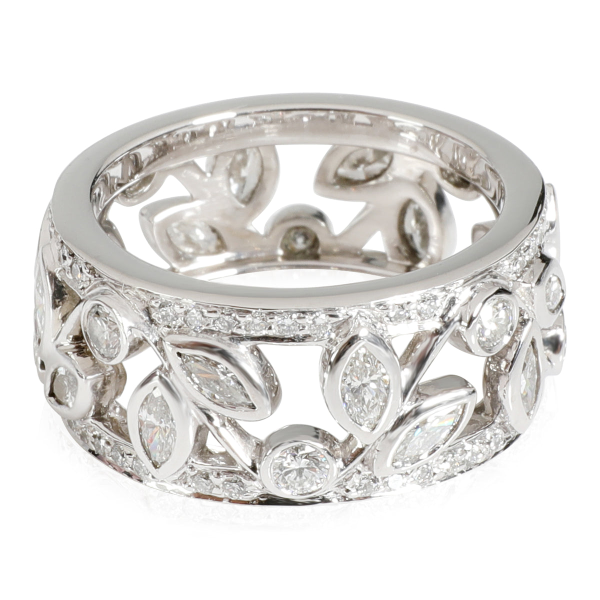 Vine 8.8 mm Wide Diamond Band in Platinum 1.25 CTW