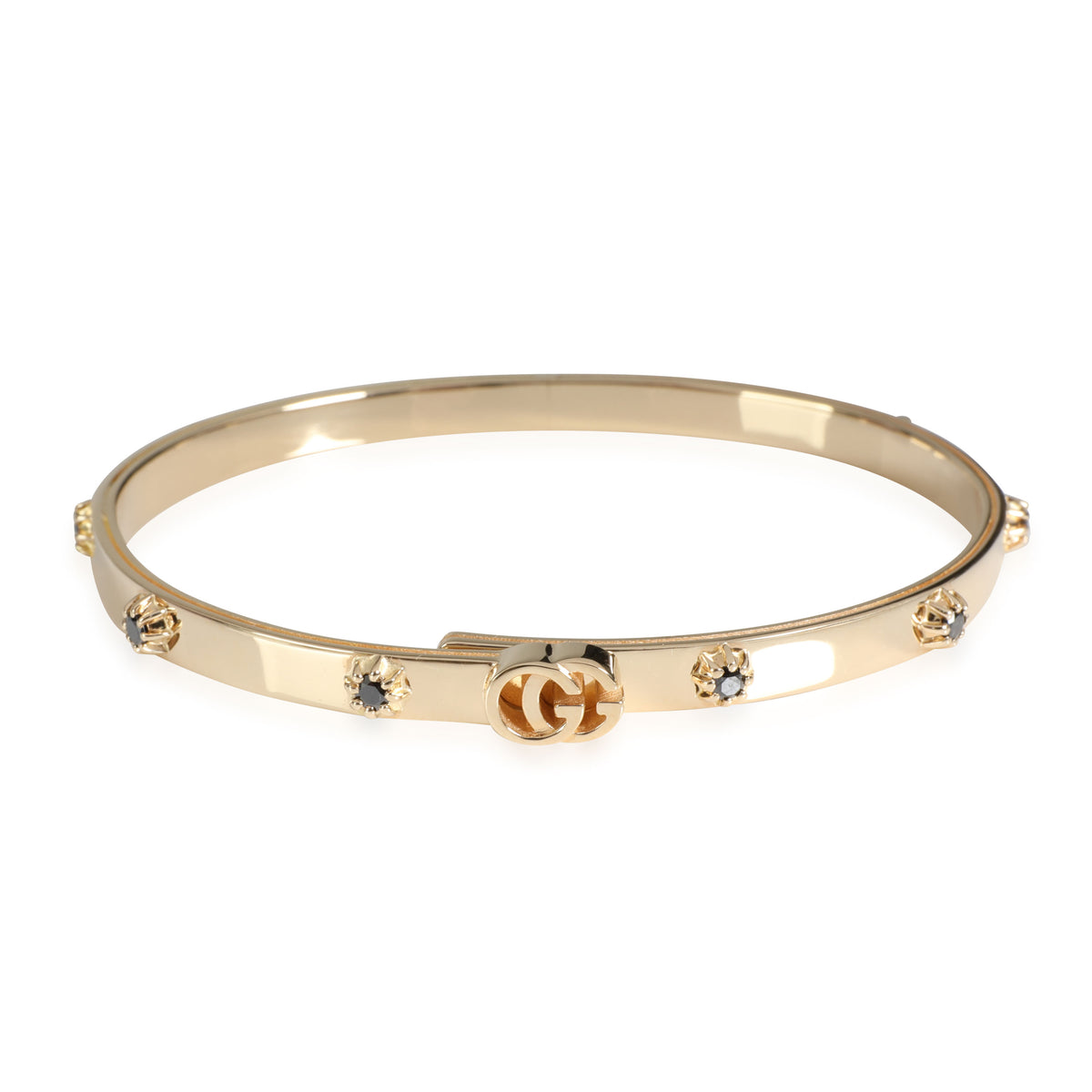 Running G Black Diamond Slim Bangle in 18k Yellow Gold 0.35 CTW