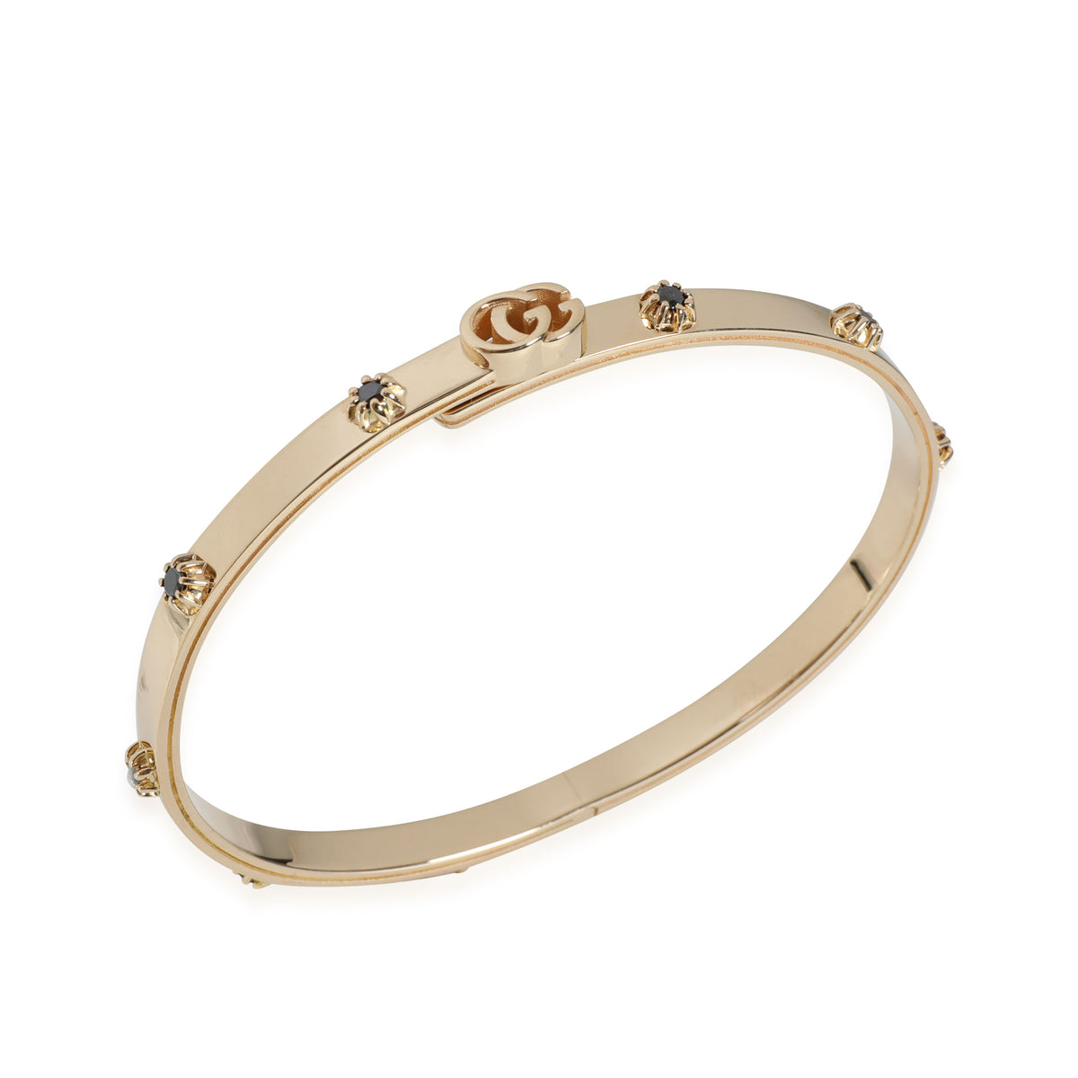 Running G Black Diamond Slim Bangle in 18k Yellow Gold 0.35 CTW