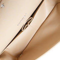 Beige Quilted Caviar Jumbo Classic Double Flap Handbag