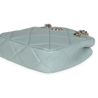 Light Teal Quilted Lambskin Tiny Shopping Bag