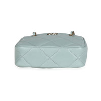 Light Teal Quilted Lambskin Tiny Shopping Bag