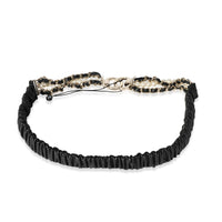 Black Leather Faux Pearl & Chain-Link Belt 75/30