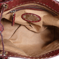 Rose Alligator Selleria Top Handle Bag