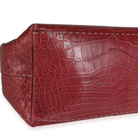 Rose Alligator Selleria Top Handle Bag