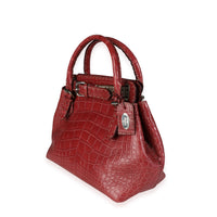 Rose Alligator Selleria Top Handle Bag