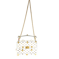 Ivory Nappa Leather Large Roman Stud Shoulder Bag