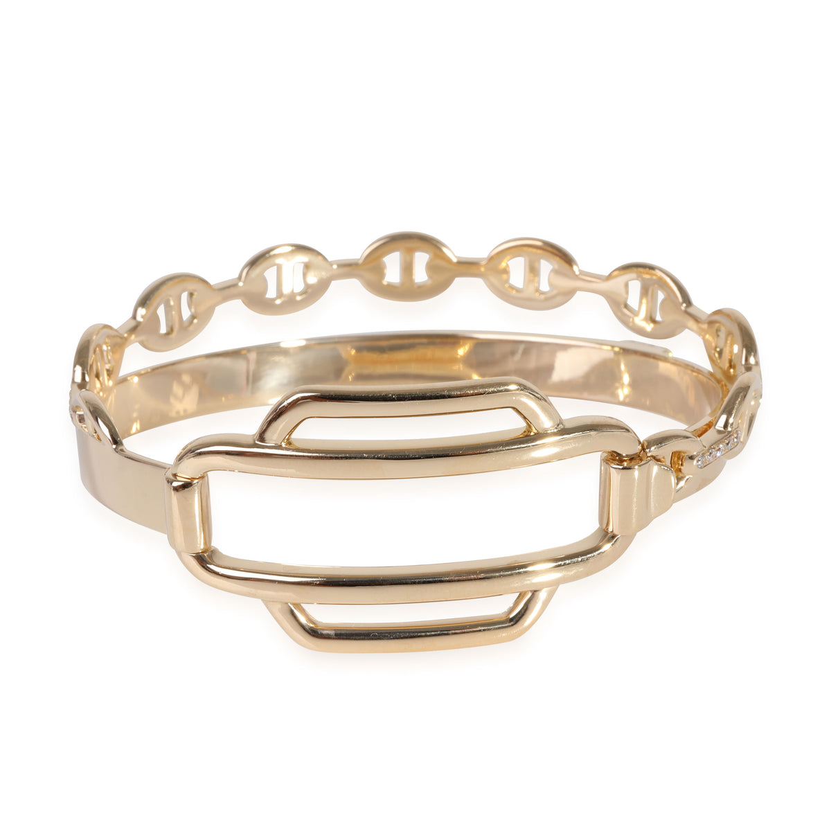 Hermès Double Tour Collier De Chien Diamond Bracelet in 18k Yellow Gold 0.79 Ctw bv