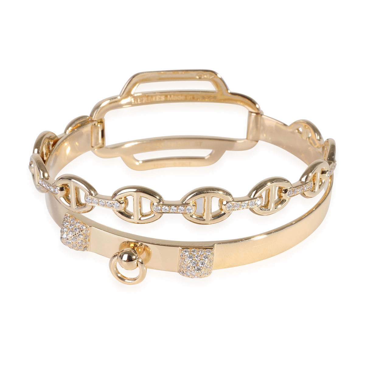 Double Tour Collier De Chien Diamond Bracelet in 18k Yellow Gold 0.79 Ctw