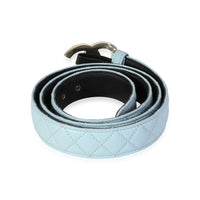 Light Blue Quilted Leather CC Pearl Belt 90/36