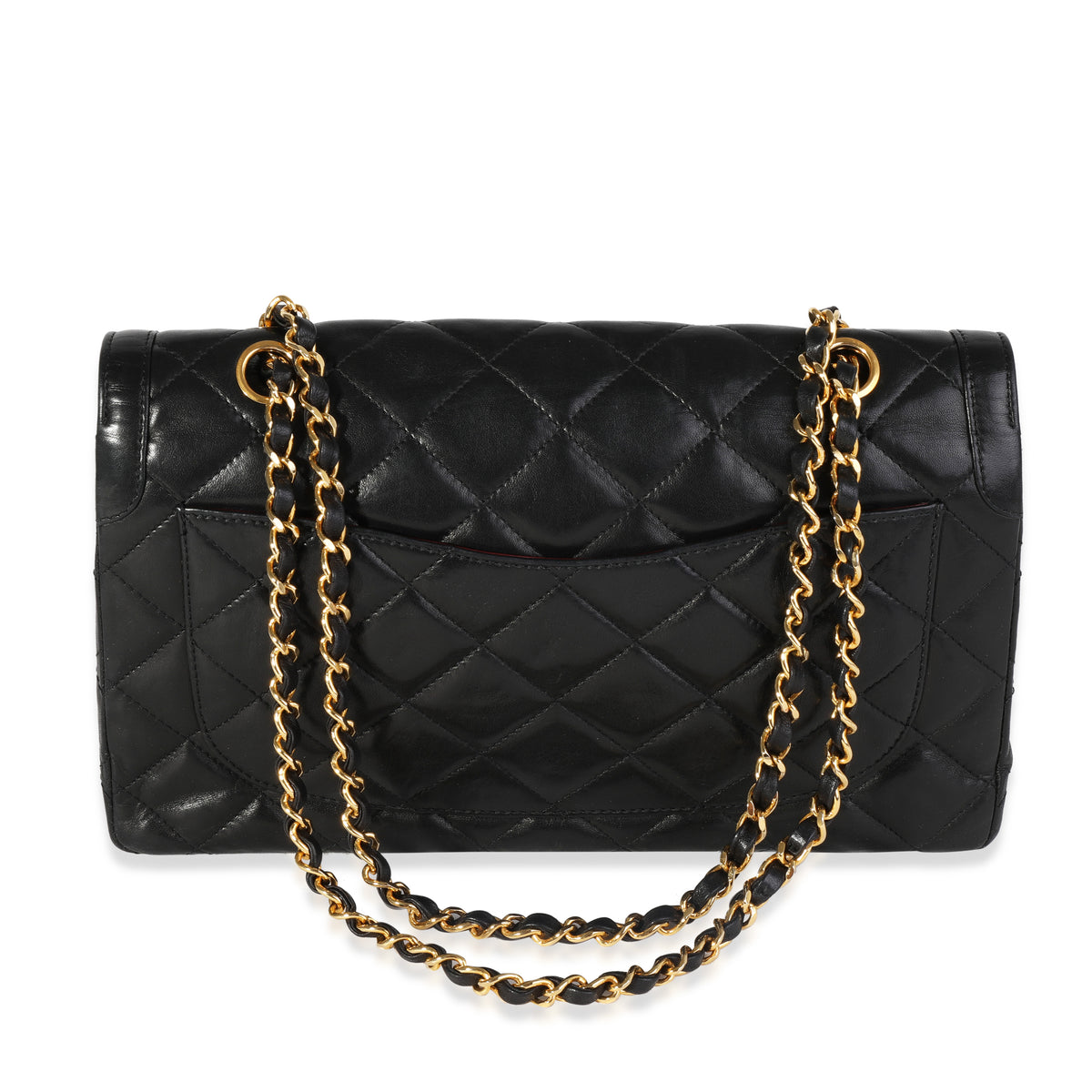 Vintage Black Quilted Lambskin Double Flap Bag