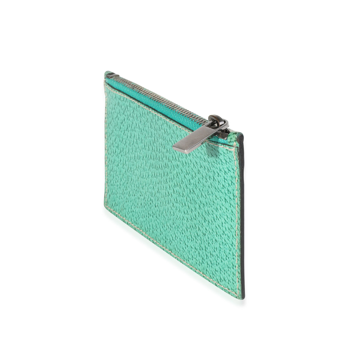 Green Printed Coated Canvas Coin Pouch