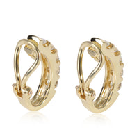 Diamond J Hoop Clip-on Earrings in 18k Yellow Gold 1.5 CTW