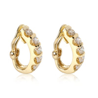 Diamond J Hoop Clip-on Earrings in 18k Yellow Gold 1.5 CTW