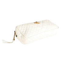 White Quilted Nappa Leather Vanitas Belt Bag