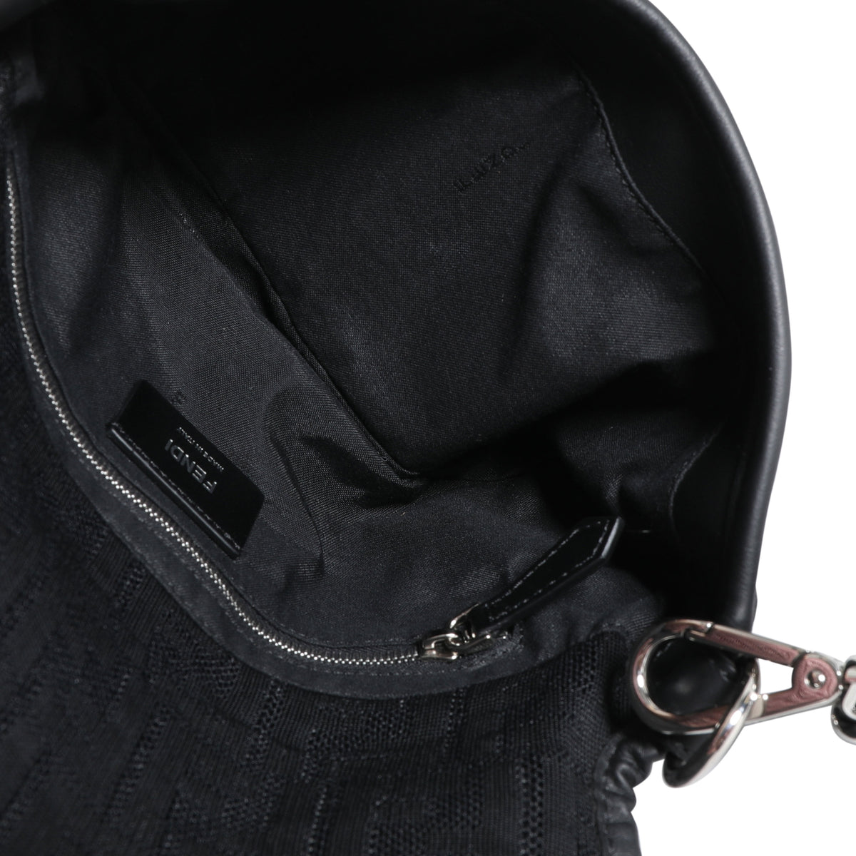 Black Neoprene & Leather Baguette Messenger Bag