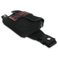 Black Neoprene & Leather Baguette Messenger Bag