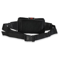 Black Neoprene & Leather Baguette Messenger Bag