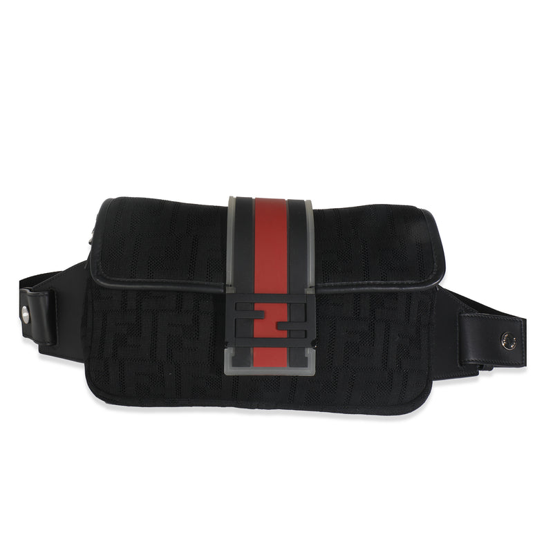 Black Neoprene & Leather Baguette Messenger Bag