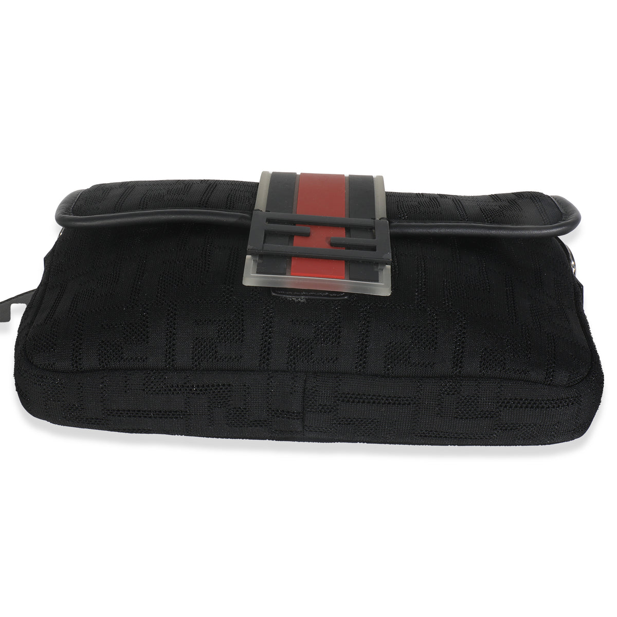 Black Neoprene & Leather Baguette Messenger Bag