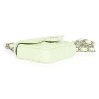 Light Green Chevron Quilted Flap Belt Bag