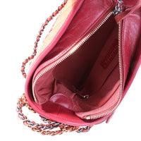 Orange & Red Aged Calfskin Chevron Quilted Small Gabrielle Hobo