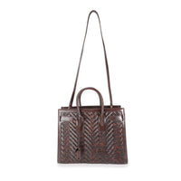 Brown Woven Leather Small Sac De Jour