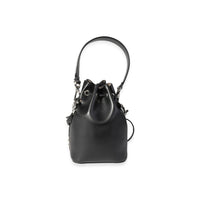 Black Leather Studded Bow Mon Tresor Bucket Bag