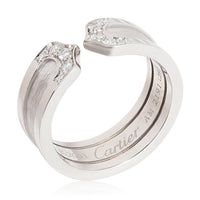 C De Cartier 6.5 mm Wide Diamond  Ring in 18k White Gold 0.1 CTW