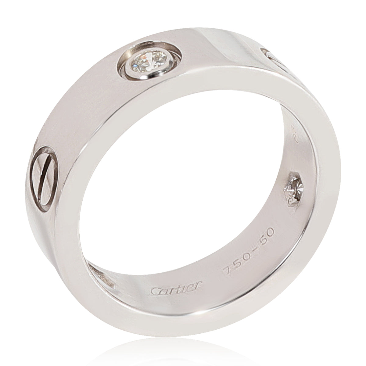 Love Ring, 3 Diamonds (White Gold)