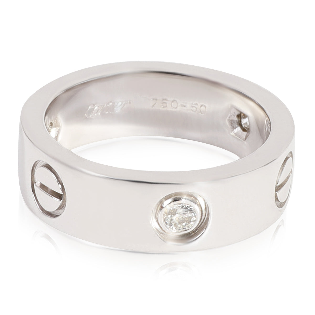 Love Ring, 3 Diamonds (White Gold)