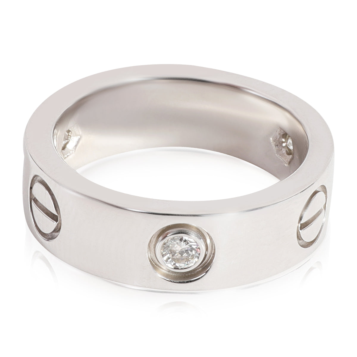 Love Ring, 3 Diamonds (White Gold)