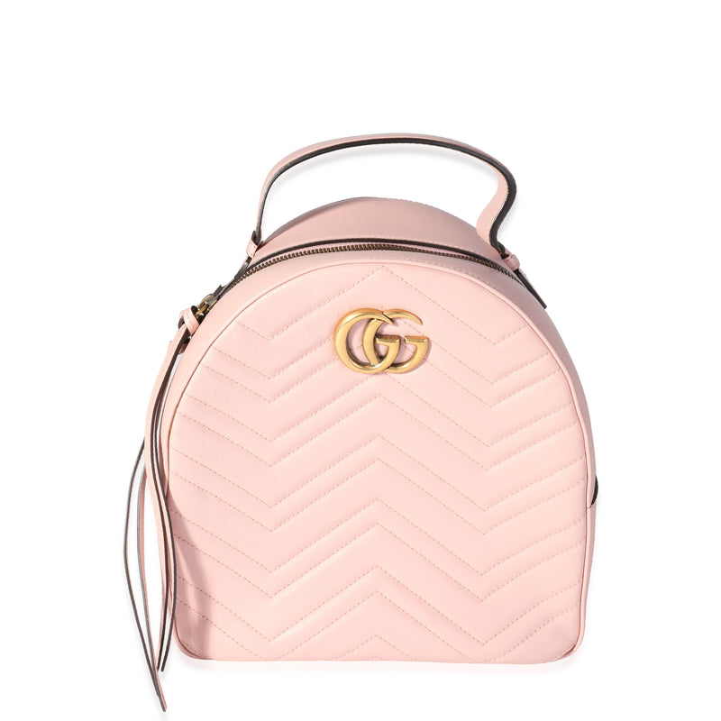 Pink Matelassé Calfskin GG Marmont Dome Backpack